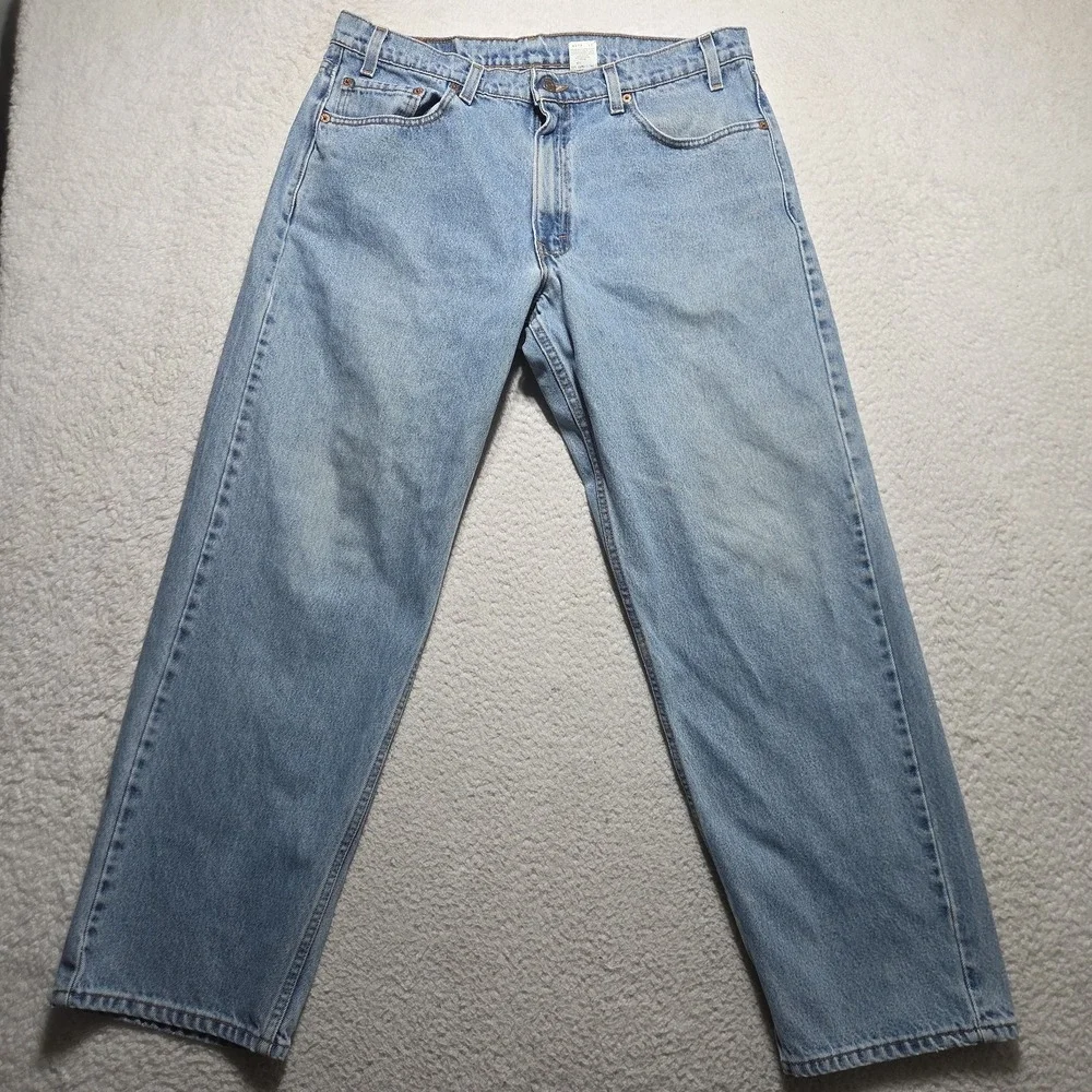 Vintage 90s Levi's 565 Loose Straight Jeans 36x30 Made in USA Wide Leg Faded